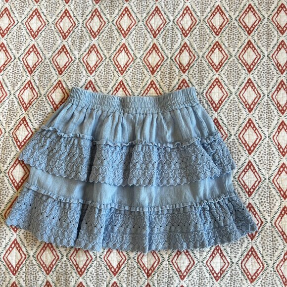 Ocean Drive Tiered Mini Skirt Size Small, Color: Pacific Blue - Picture 4 of 5